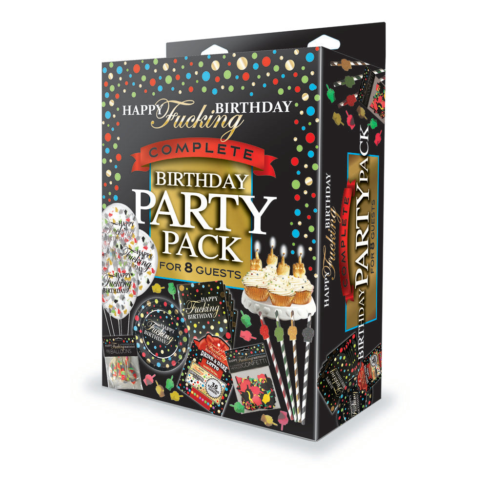 Happy F**king Birthday Complete Party Pack - Party Set for 8 People Little Genie